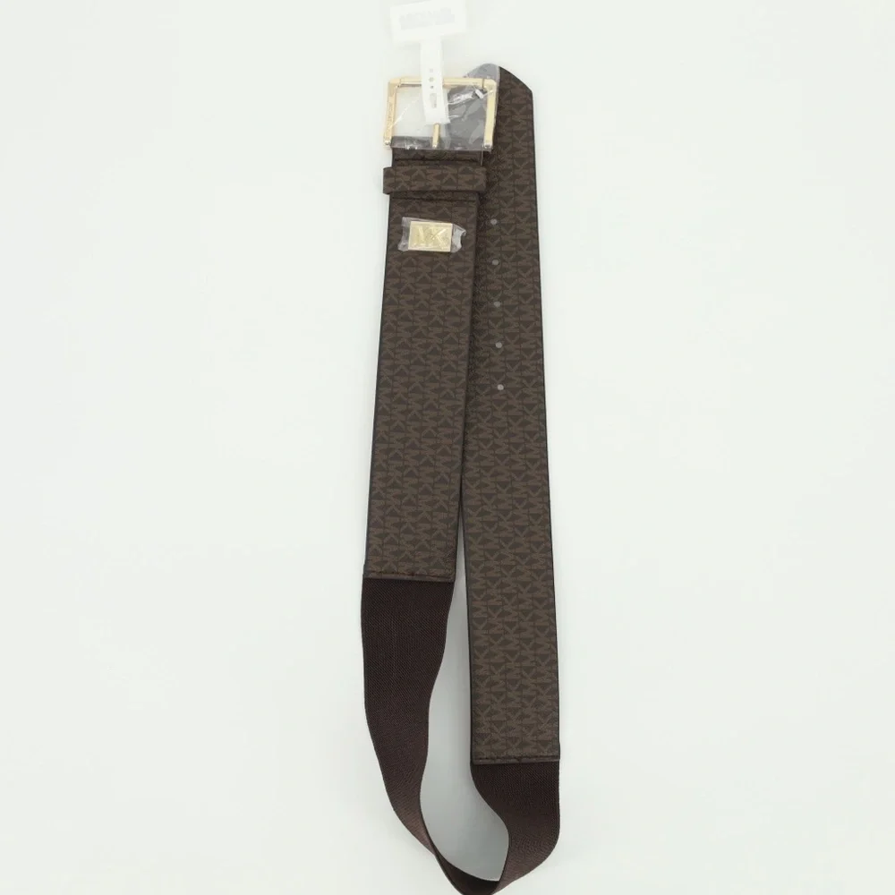 Michael Kors‎ Logo Print Elastic Stretch Wide Belt